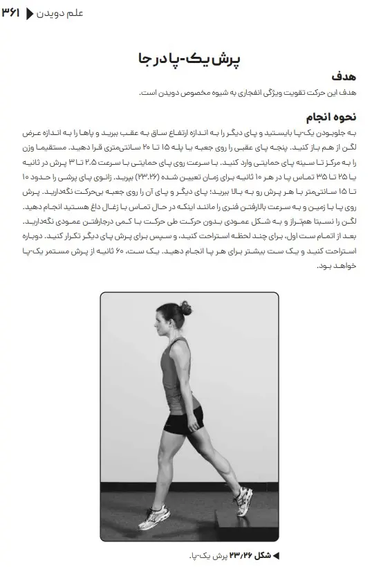 برگه‌ای از کتاب علم دویدن اوون اندرسون با خانم ورزشکار در حال انجام پرش