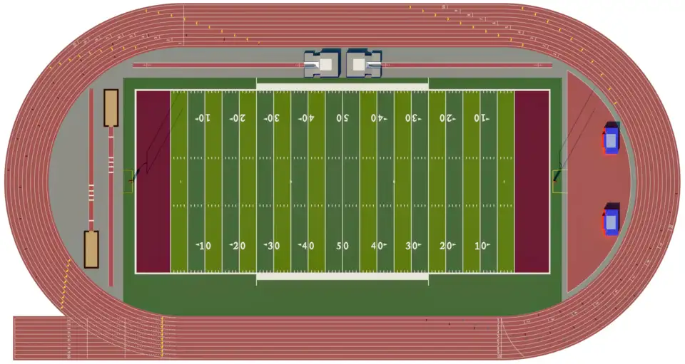 پیست دوومیدانی با زمین فوتبال آمریکایی